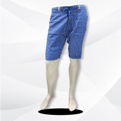 Striped Men Blue Shorts